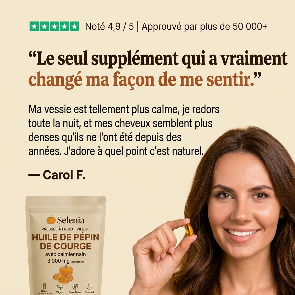 Moins de perte de cheveux & un meilleur confort urinaire en trois semaines
