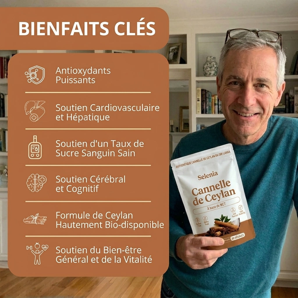 Cannelle de Ceylan 7200 mg Équivalent avec Huile MCT