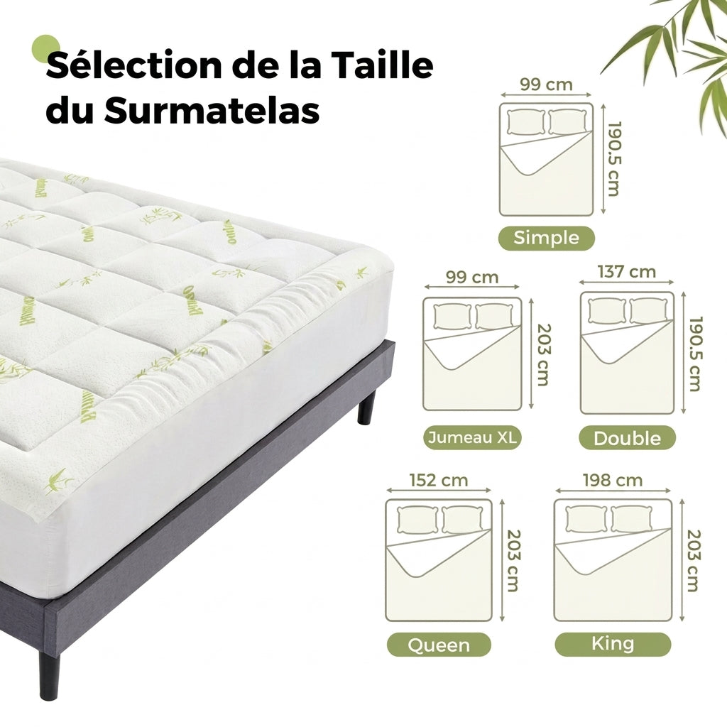 Surmatelas en bambou Selenia