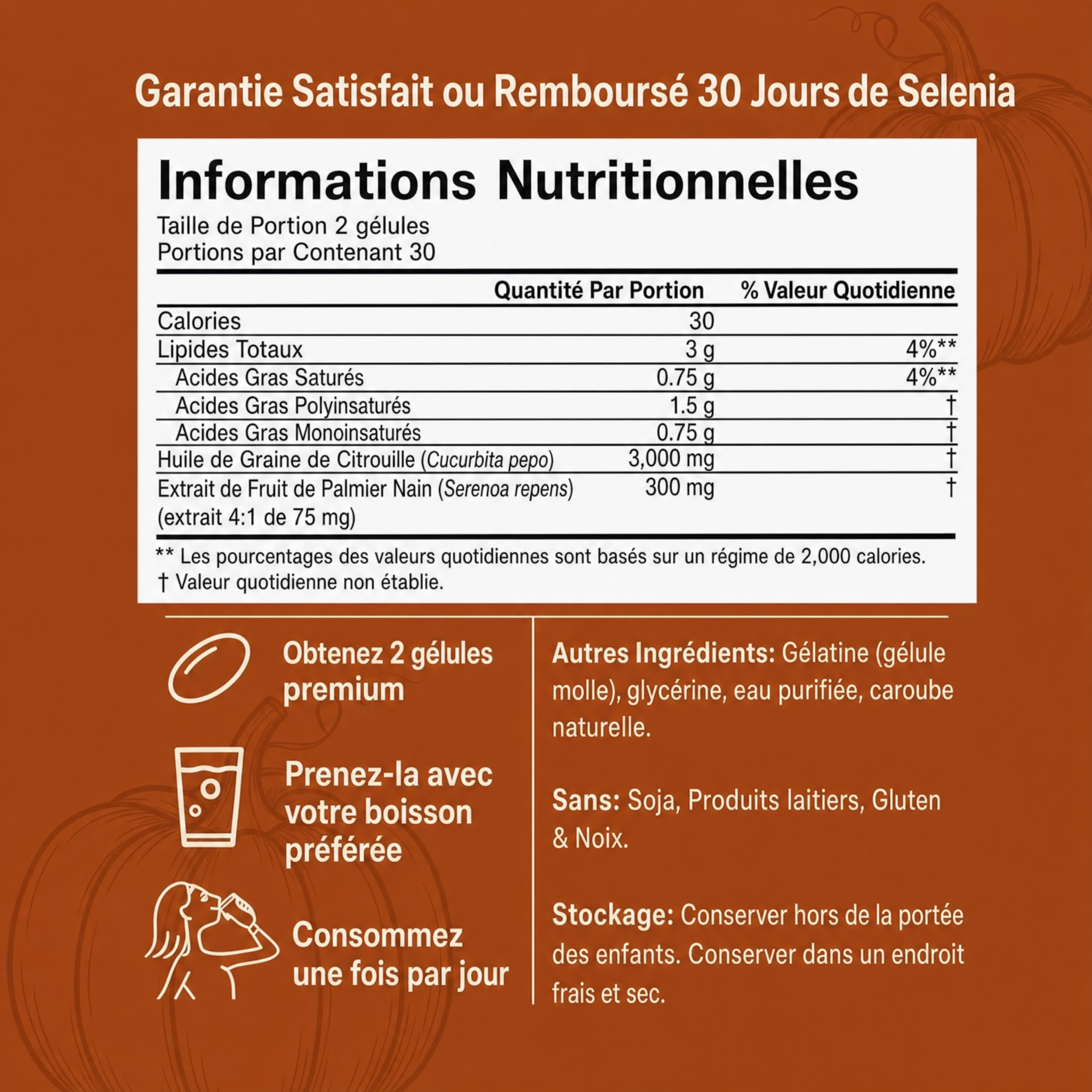 Gélules de Graine de Citrouille Premium